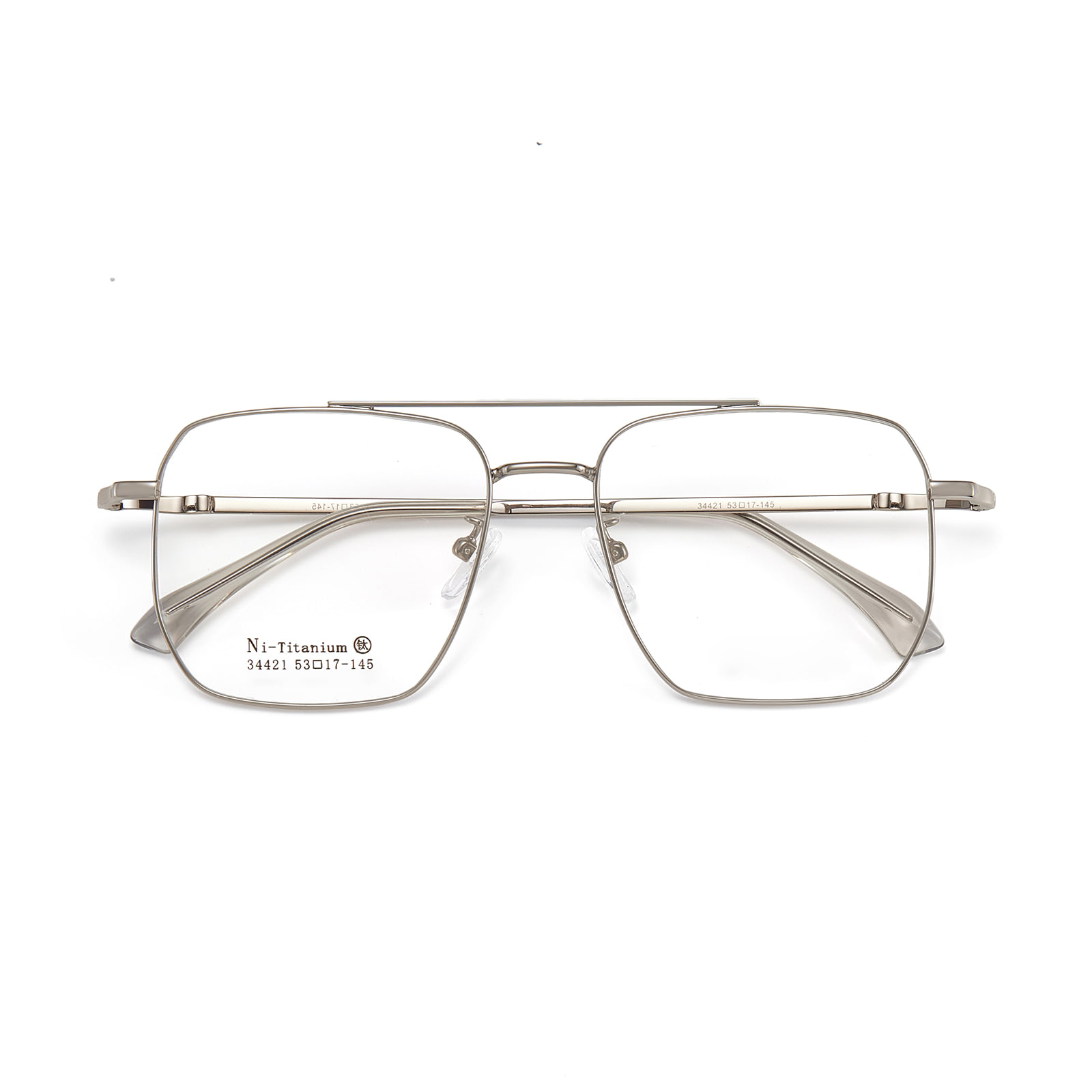 34421 Square Frame Double Beam Frosted Alloy na Salamin