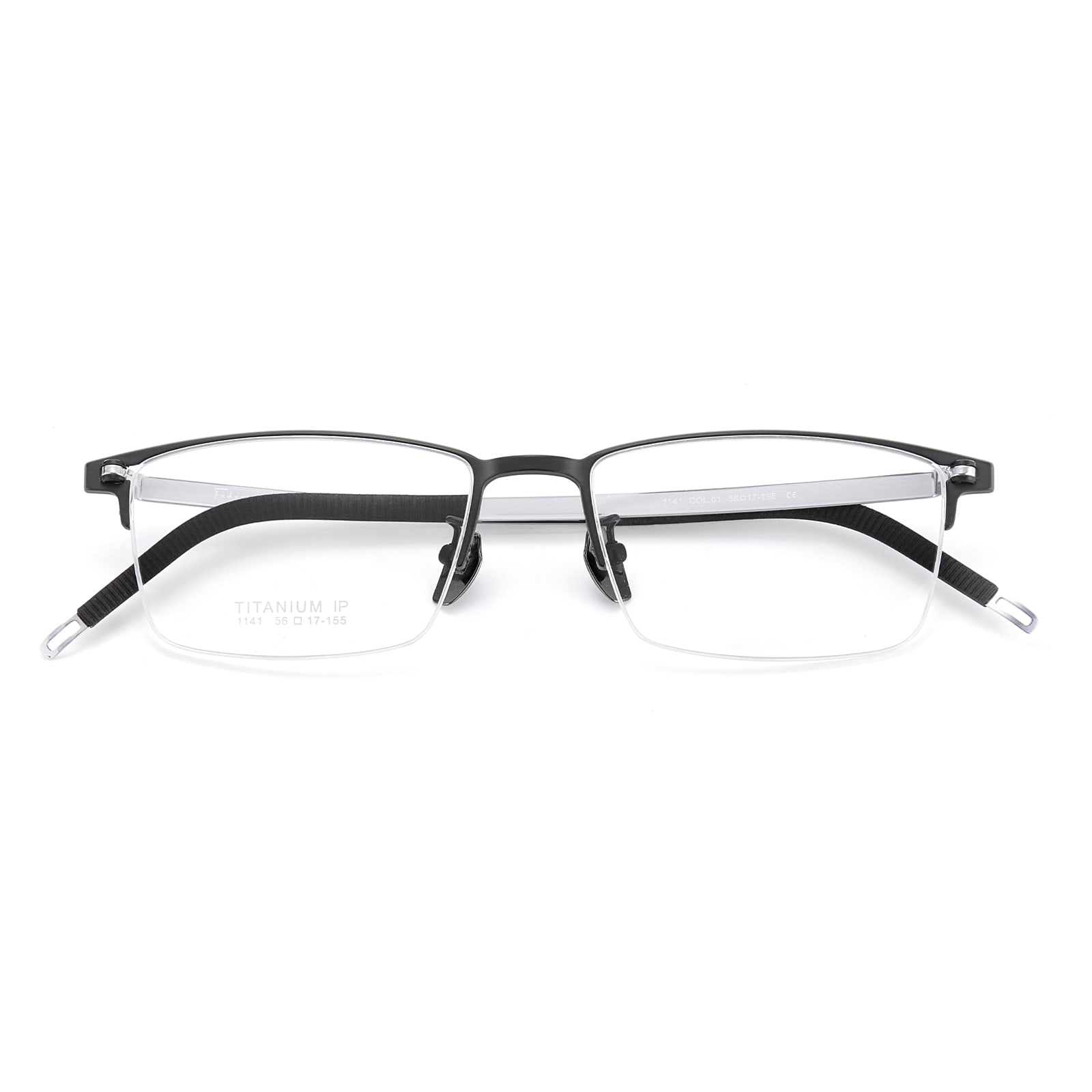 1141 Brushed Half Frame na Hindi Pinintura na Pure Titanium na Salamin