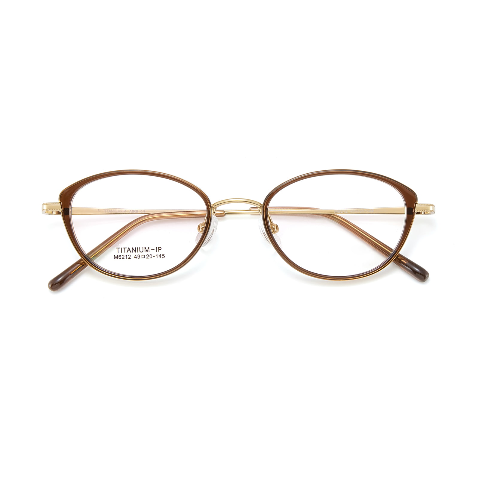 M6212 Malapad na Rimmed Soft Curve β Titanium Salamin