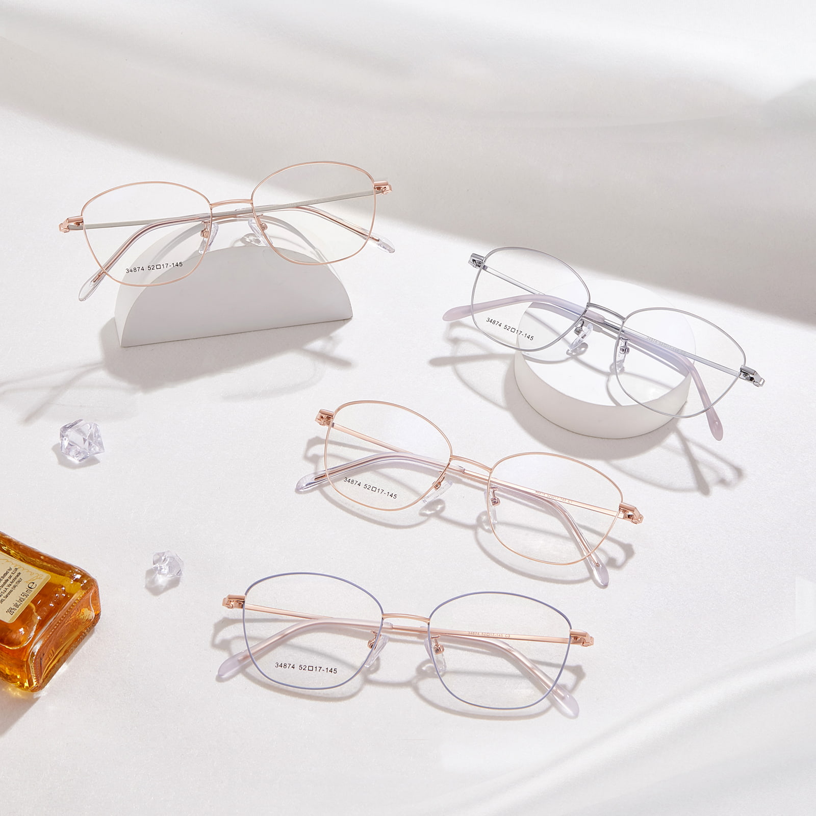 34874 Retro Manipis na Frame Alloy na Salamin