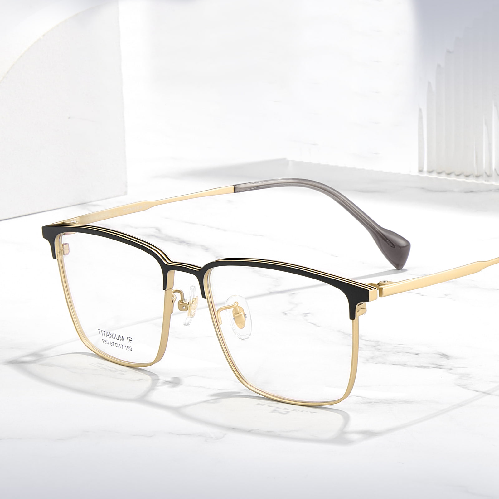 985 Makapal na Linya ng Kilay Electroplated Frame Pure Titanium Salamin