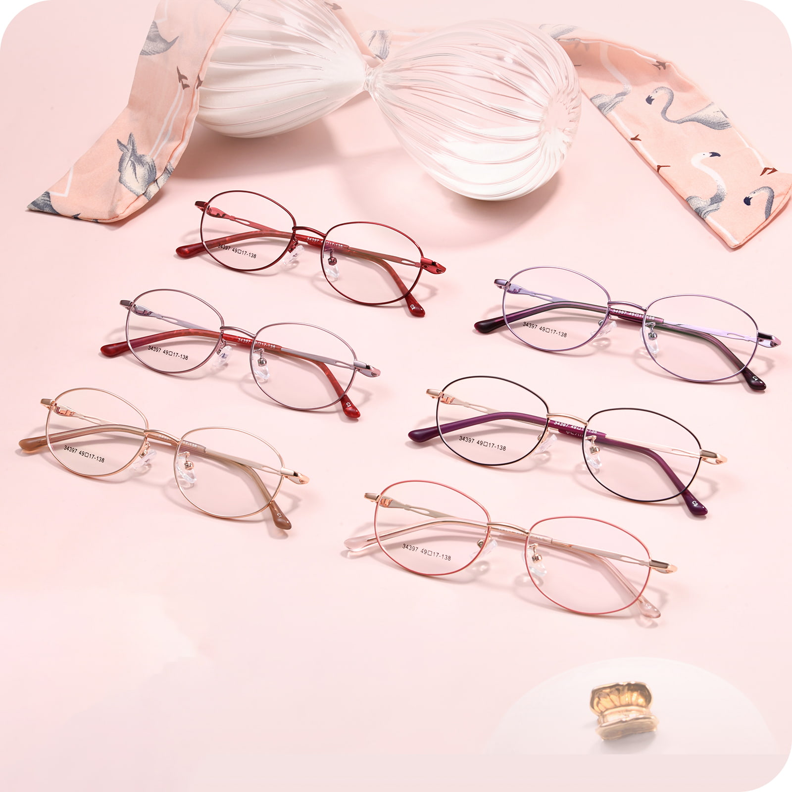 34397 Araw-araw na Oval Full Frame Alloy na Salamin