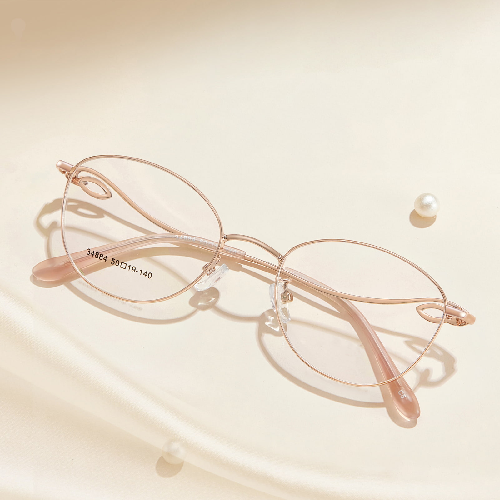 34884 Malumanay na Doble-Sided Carved Alloy Glasses