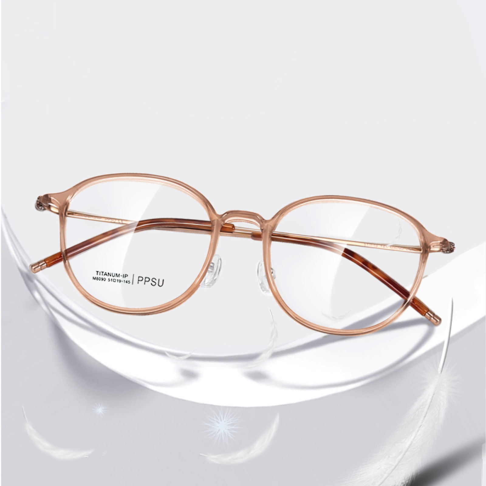 M8090 Round Frame Classic na Lumalaban sa Mataas na Temperatura β Titanium Salamin