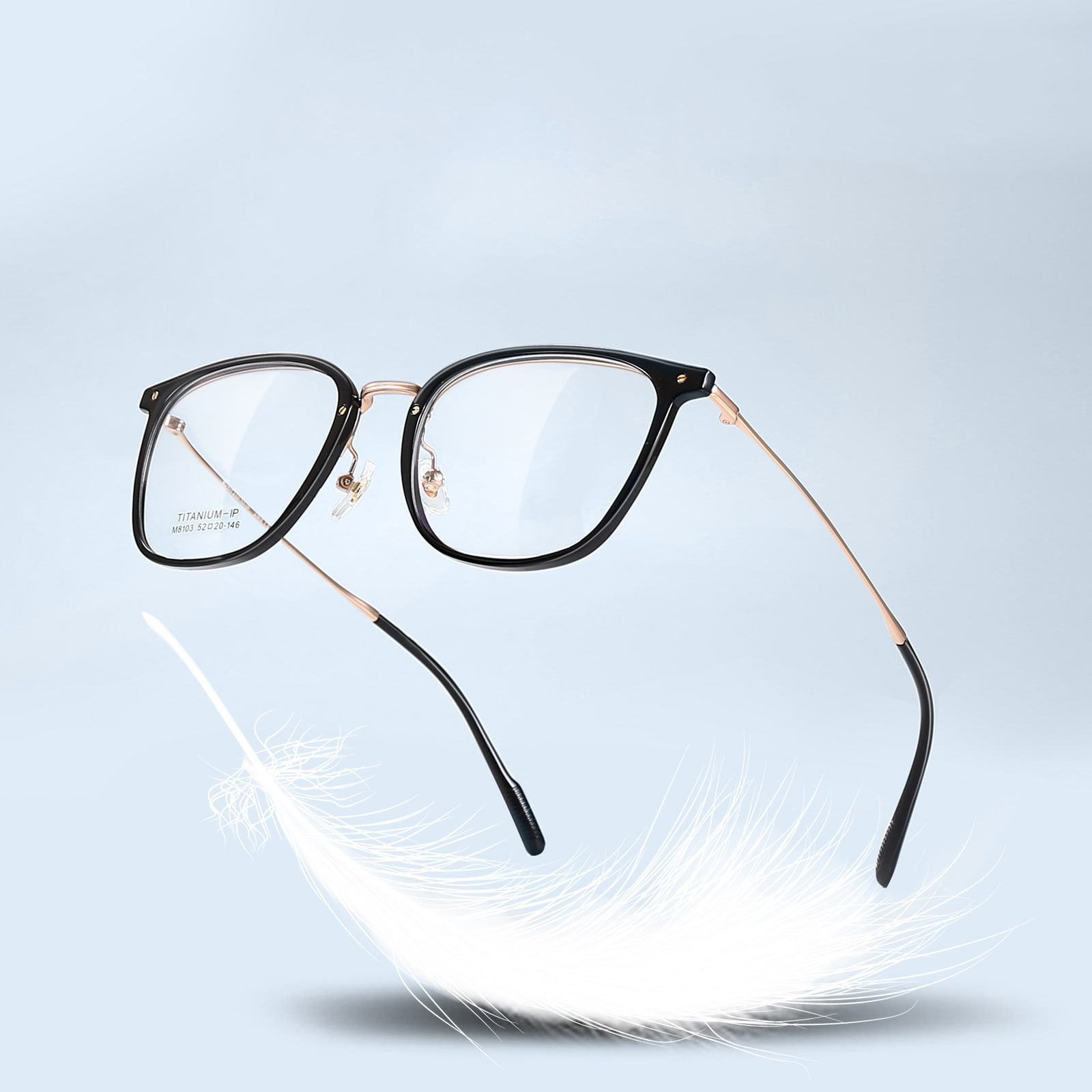 M8103 Drop-Resistant, Clear, Non-Deformable β-Titanium Salamin