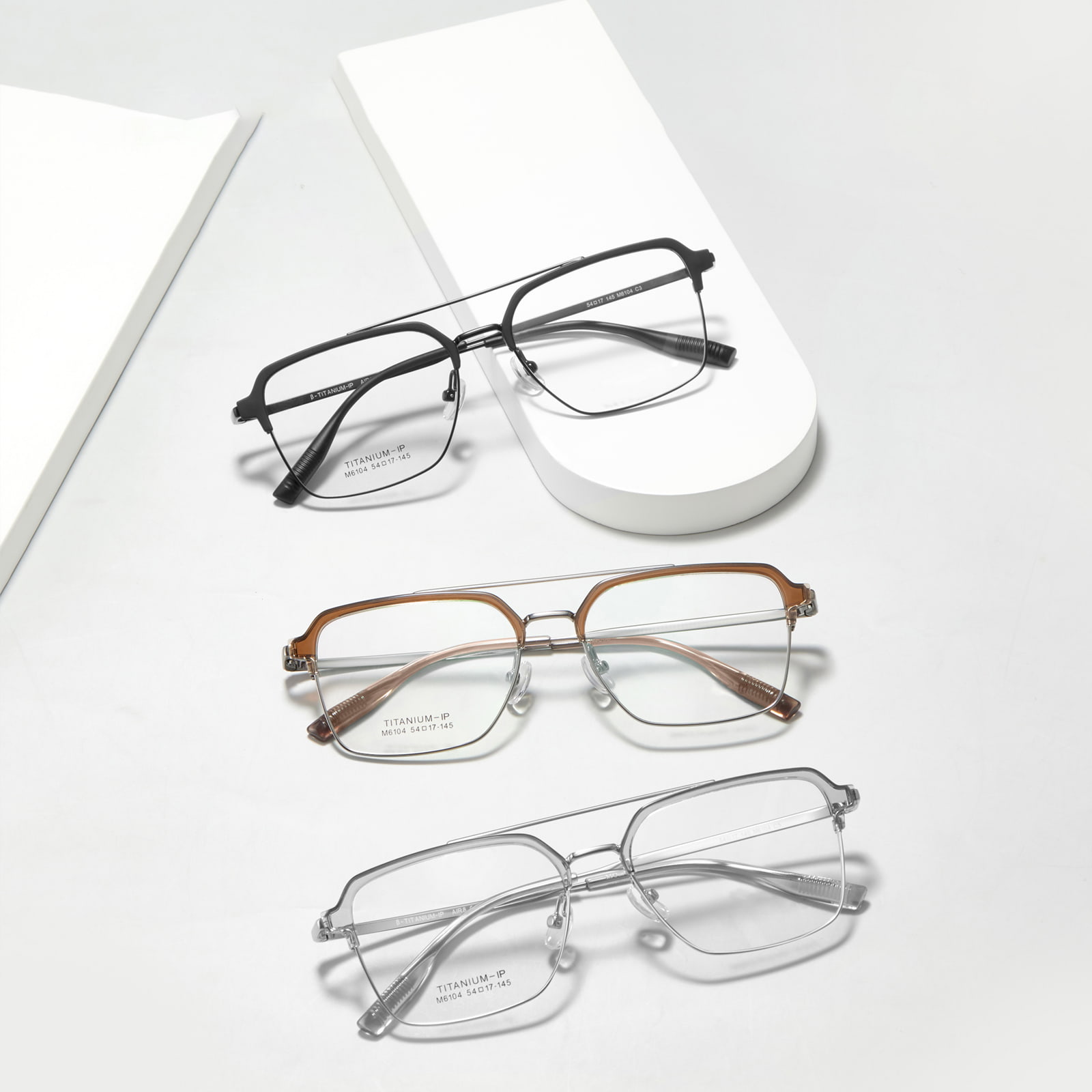 M6104 Double Beam Non-Fading Glossy β Titanium Salamin