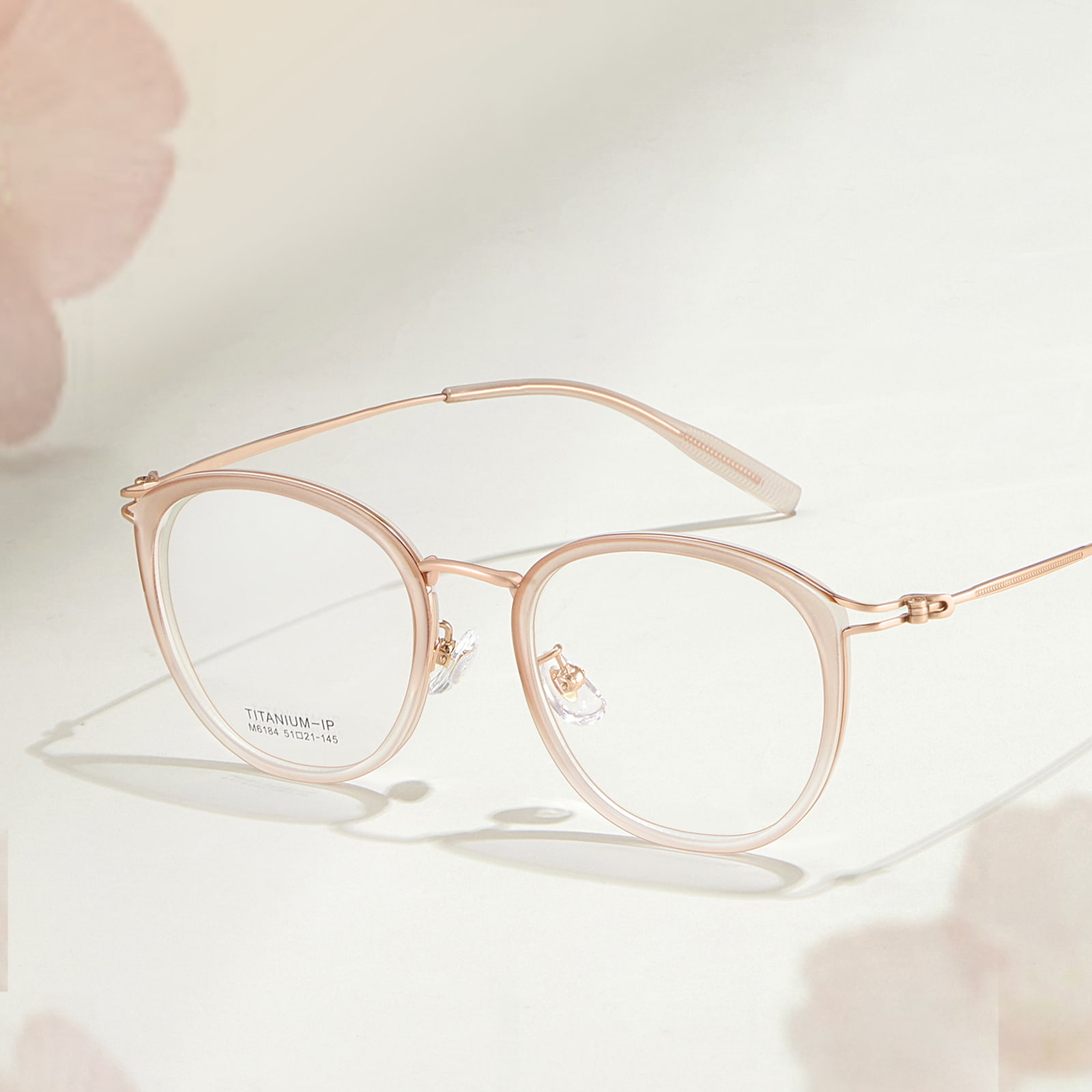 M6184 Artistic Gold Glue Hollow β Titanium Salamin