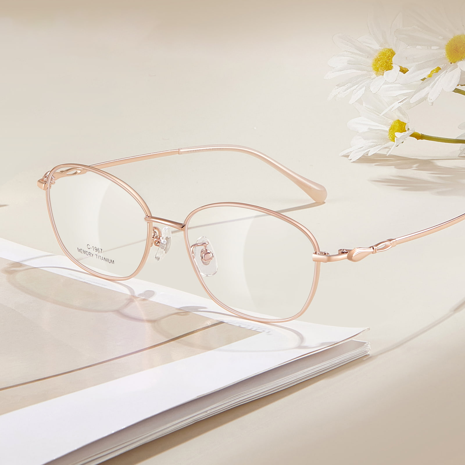1967 Araw-araw na Bow Design Alloy Glasses