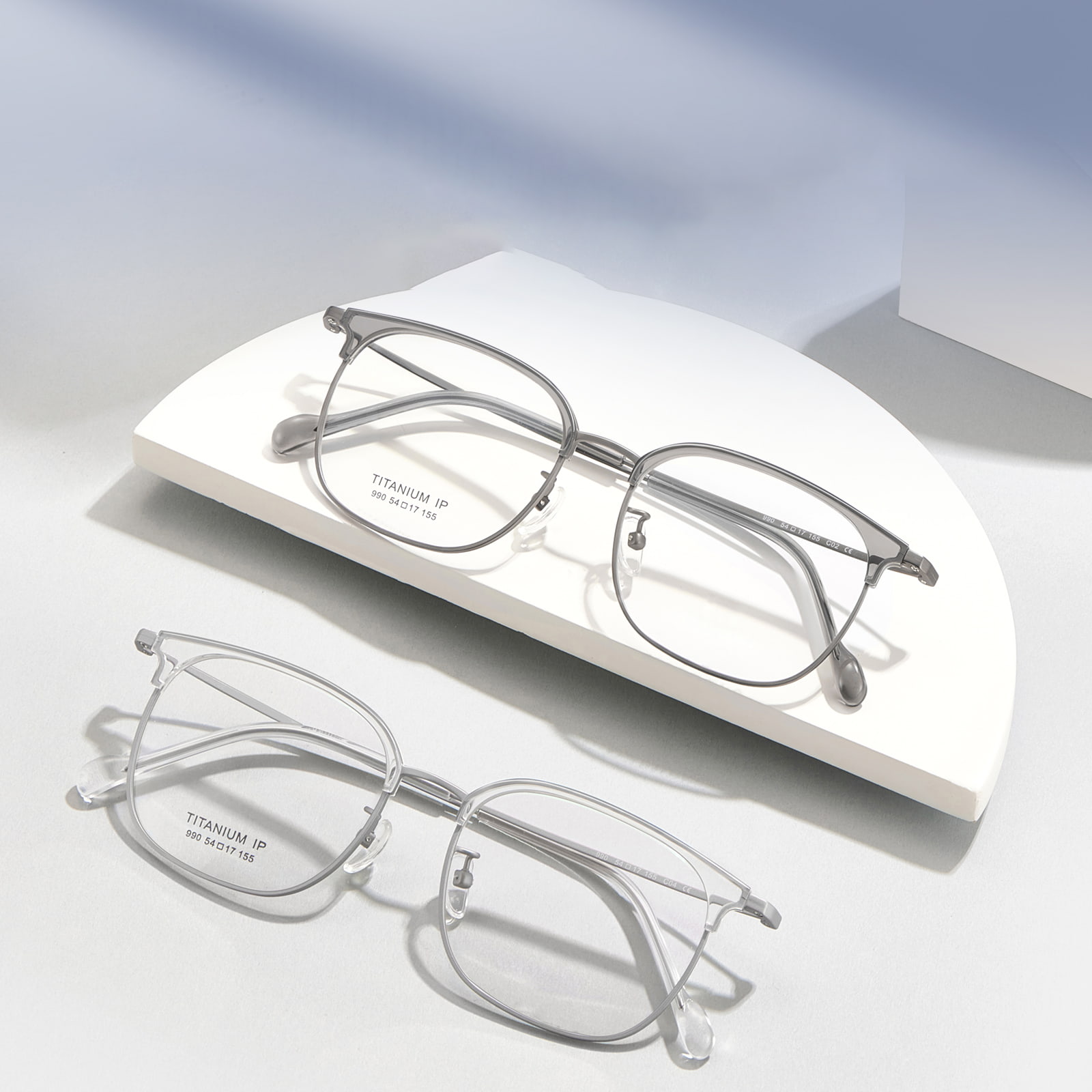 990 Eyebrow Frame Commuting Pawis-Resistant Pure Titanium Salamin
