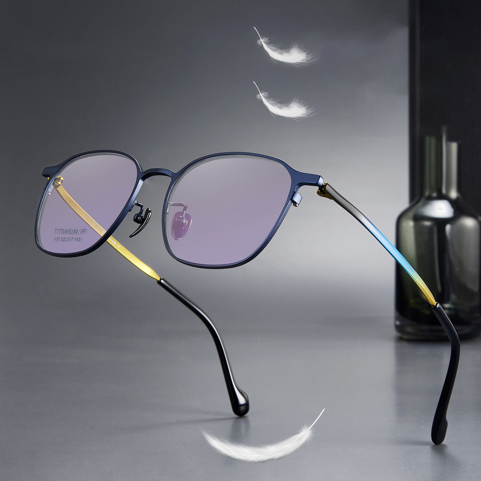 987 Simpleng Gradient Color Temples Pure Titanium Salamin