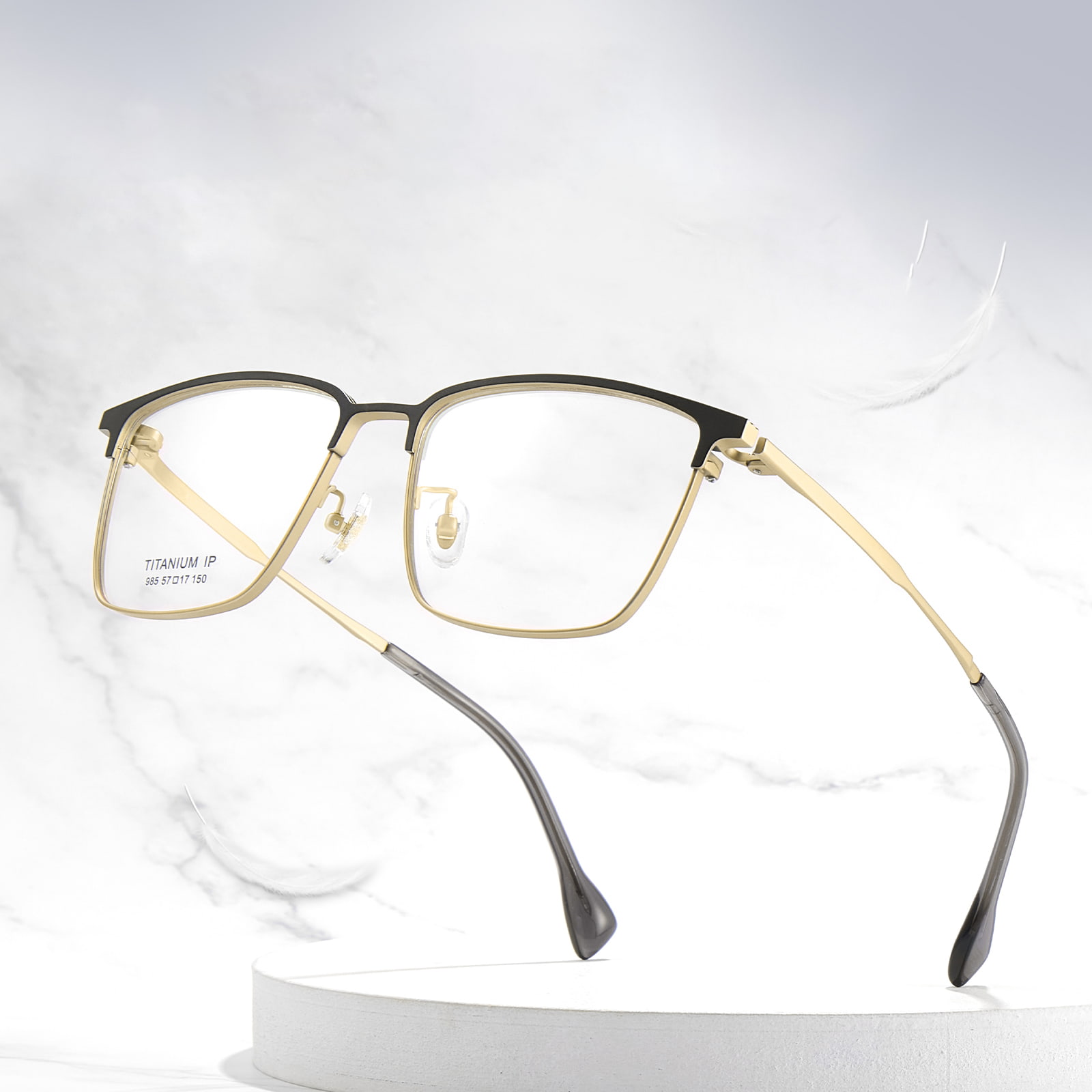 985 Makapal na Linya ng Kilay Electroplated Frame Pure Titanium Salamin