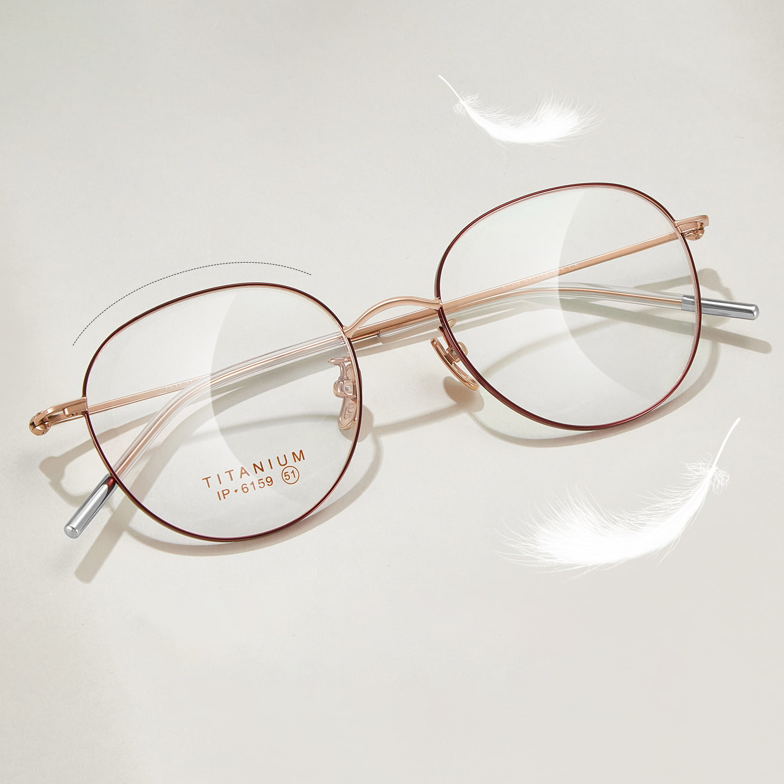 6159 Oval Fine Titanium Salamin