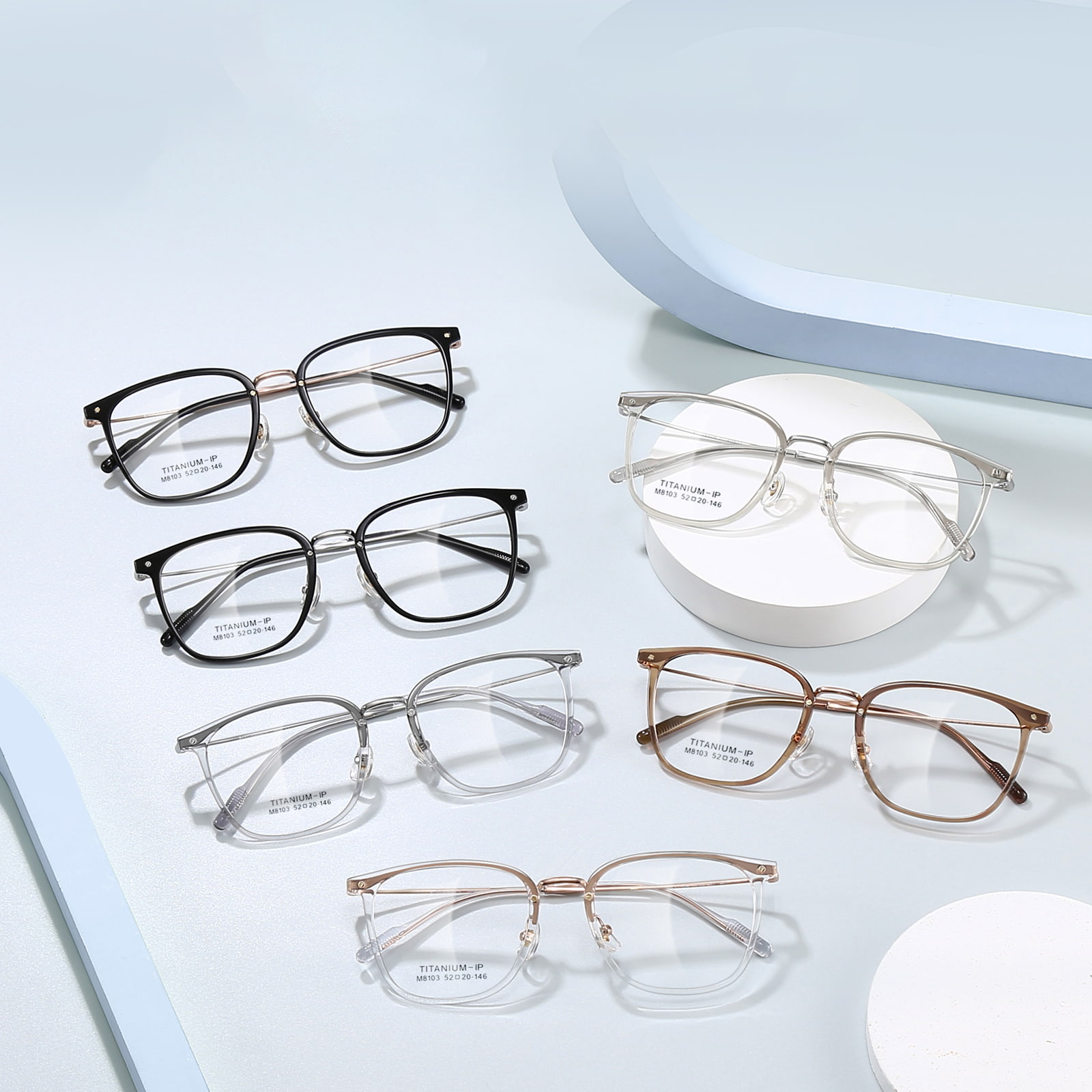 M8103 Drop-Resistant, Clear, Non-Deformable β-Titanium Salamin
