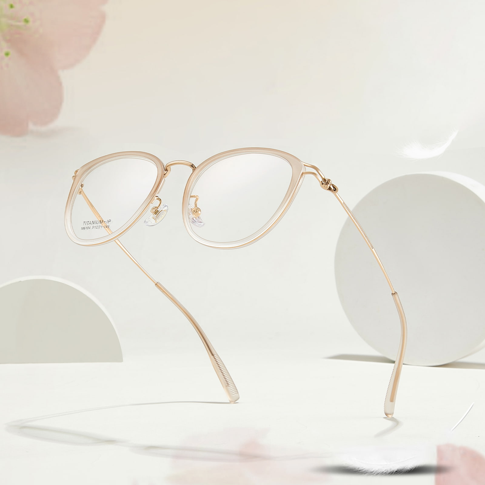 M6184 Artistic Gold Glue Hollow β Titanium Salamin