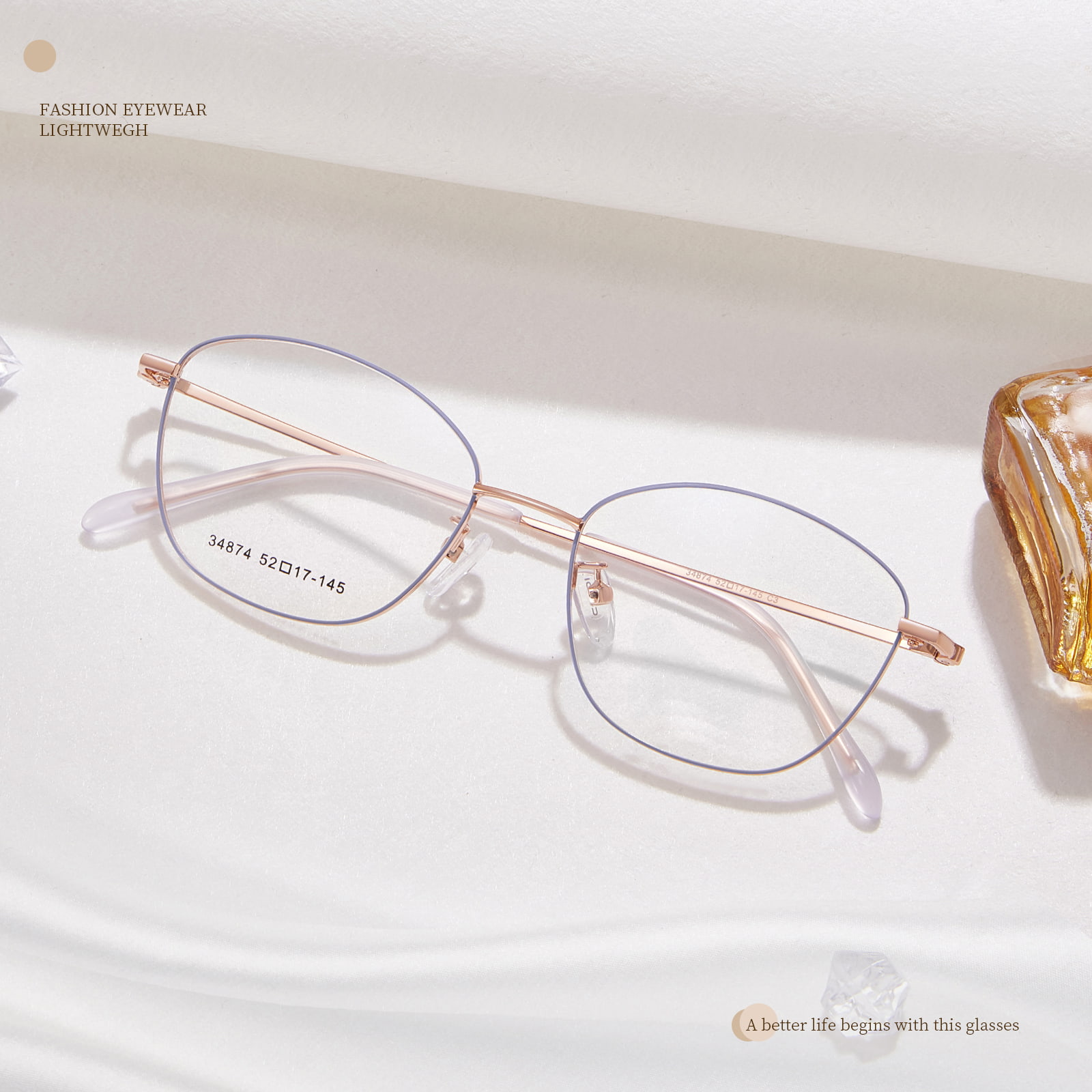 34874 Retro Manipis na Frame Alloy na Salamin