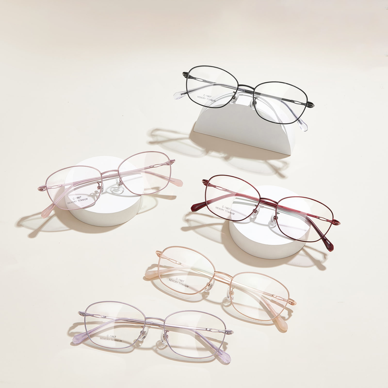 1967 Araw-araw na Bow Design Alloy Glasses
