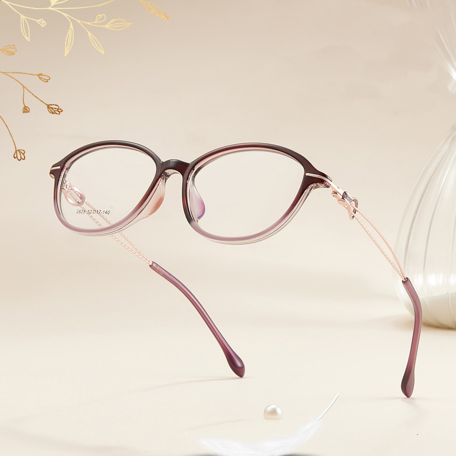 2625 Pawis-Resistant Glitter Inlaid TR90 Salamin