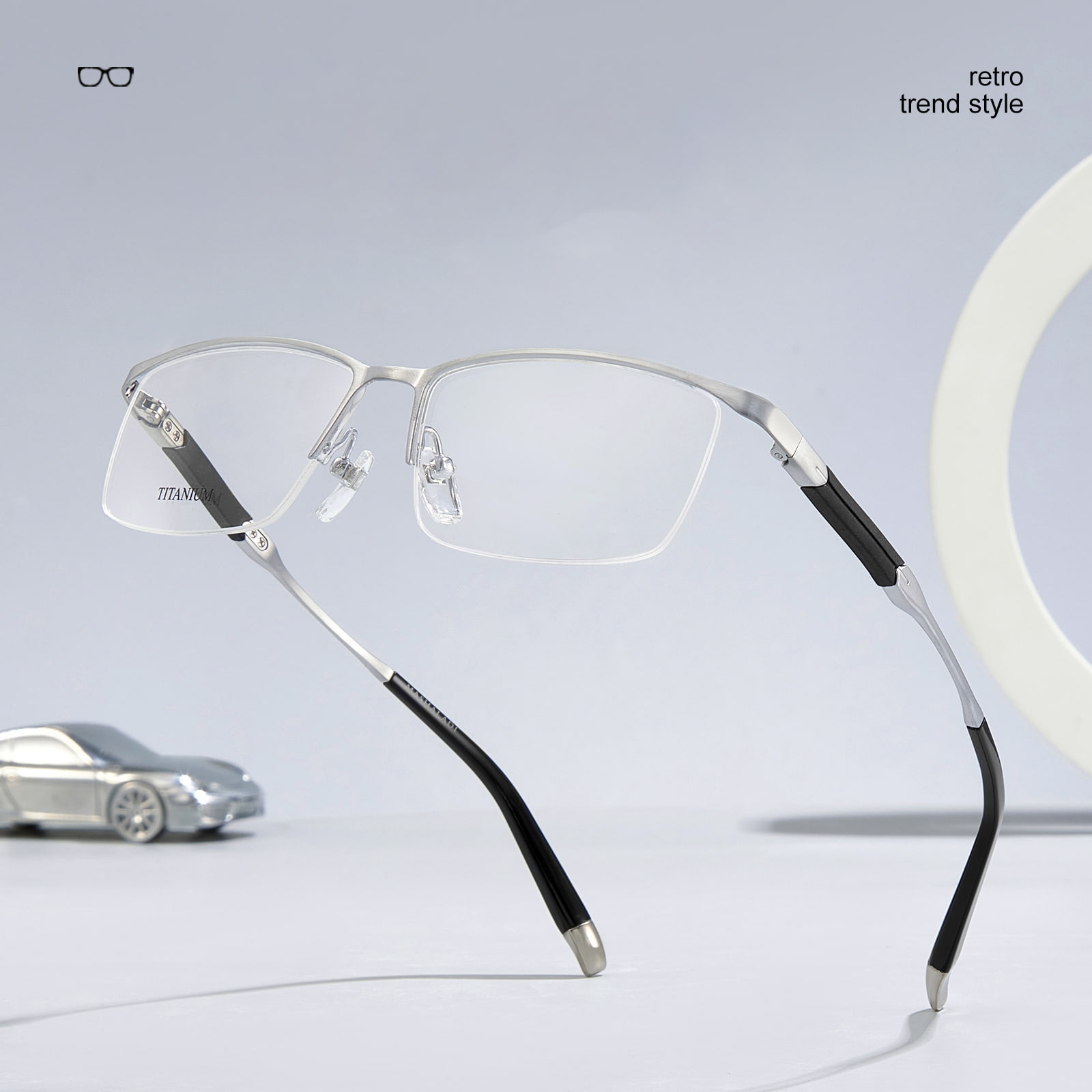 S9049 High-End Half-Frame Non-Deformable Pure Titanium Salamin
