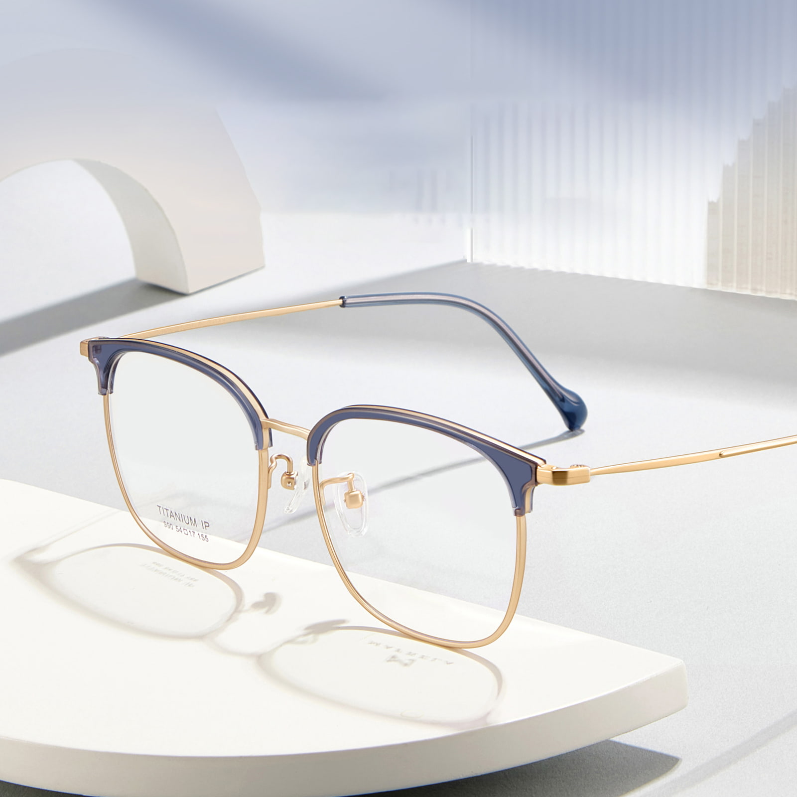 990 Eyebrow Frame Commuting Pawis-Resistant Pure Titanium Salamin
