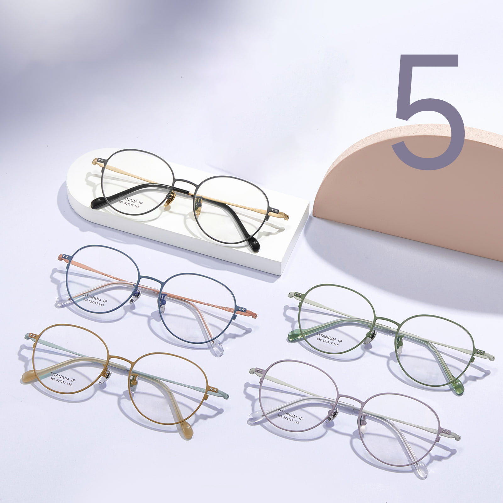 998 Ultra-Thin Frame Crystal Plate Foot Cover Pure Titanium Salamin