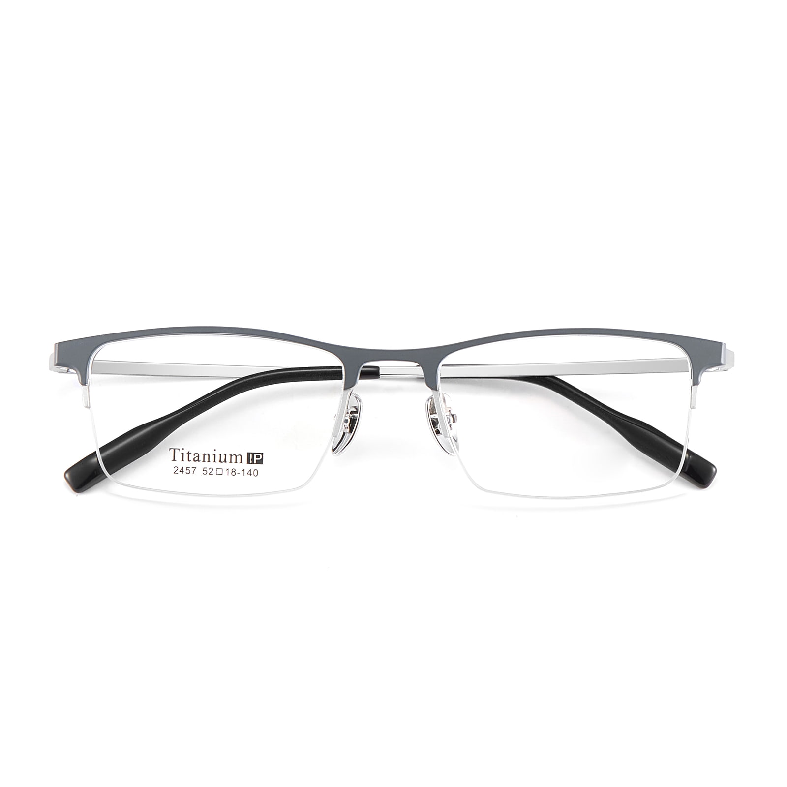 2457 Brushed Half Frame Impact Resistant Aluminum Magnesium Glasses