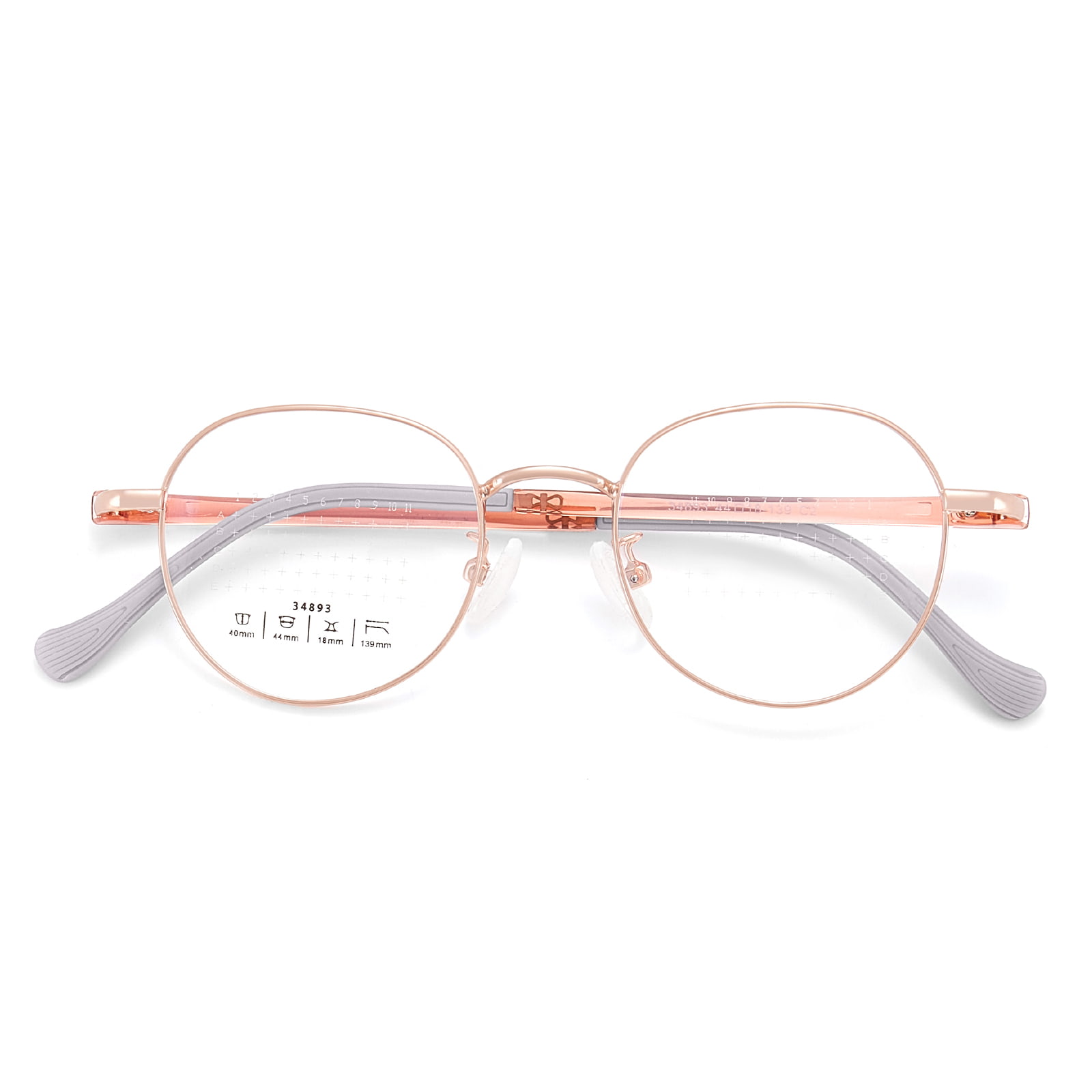 34893 Round Frame Defocus Prevention Lens Alloy Glasses