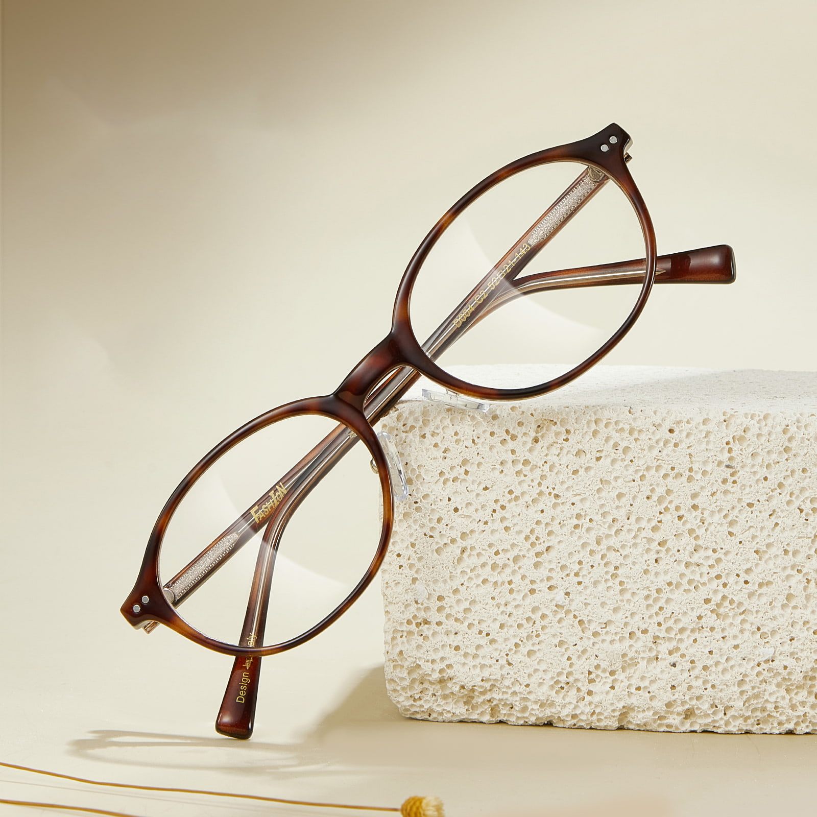 D004 Retro Small Frame Manipis Oval Anti-Blue Light Salamin