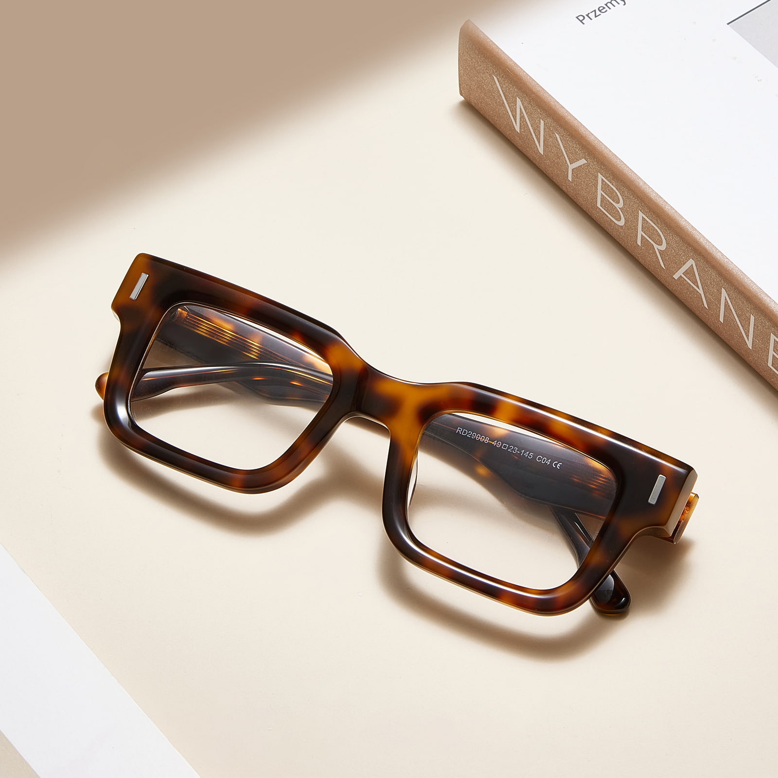 RD29008 Makapal na Frame Transparent Environmental Friendly Acrylic Glasses