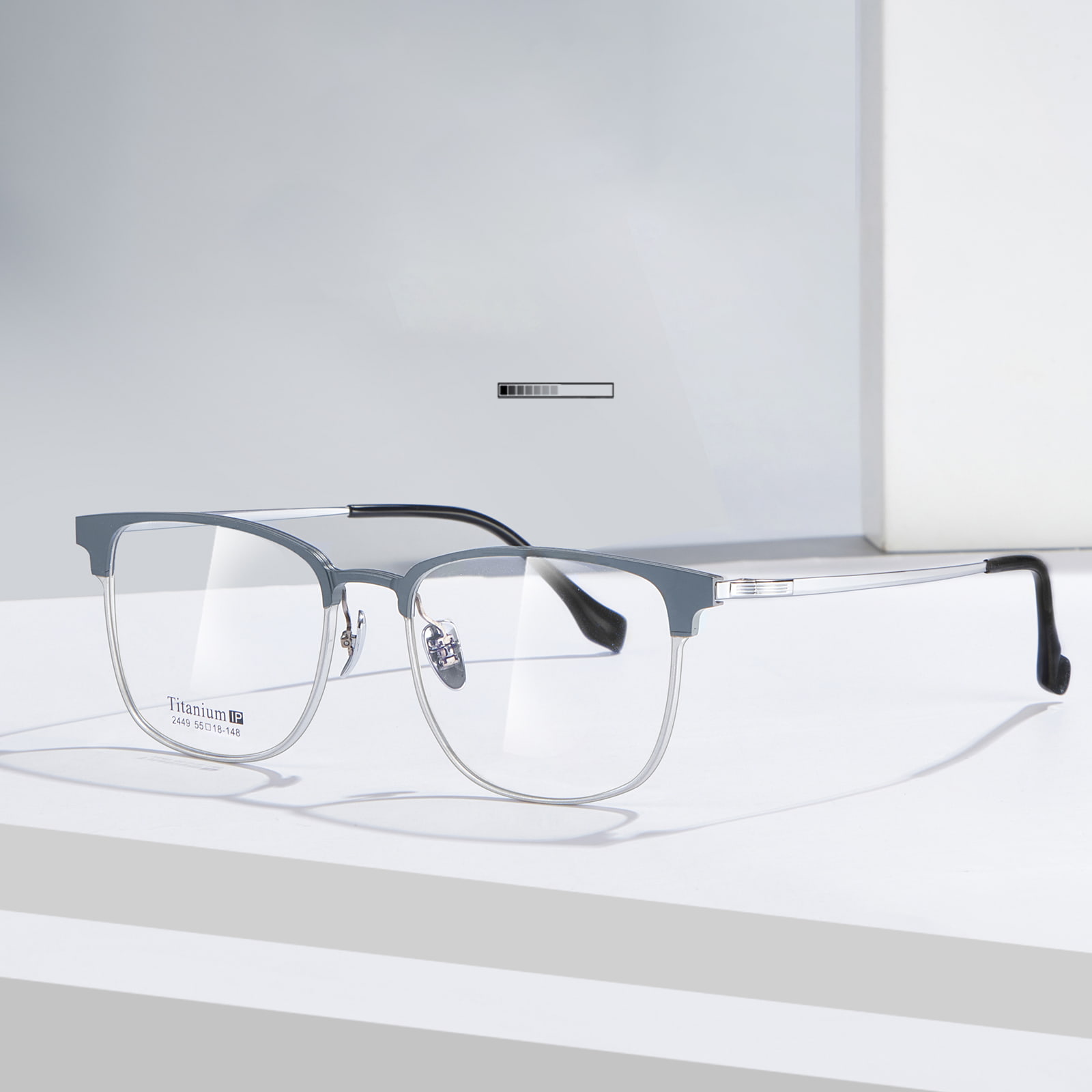 2449 Square at Round Carved Aluminum-Magnesium Glasses