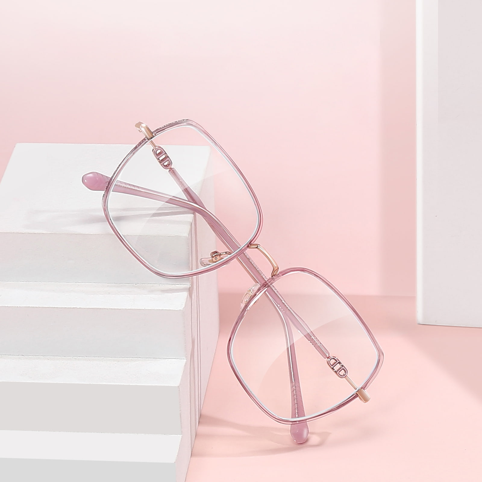 2288 Makapal na Malapad na Rim Glitter Malaking Frame Anti-Blue Light na Salamin
