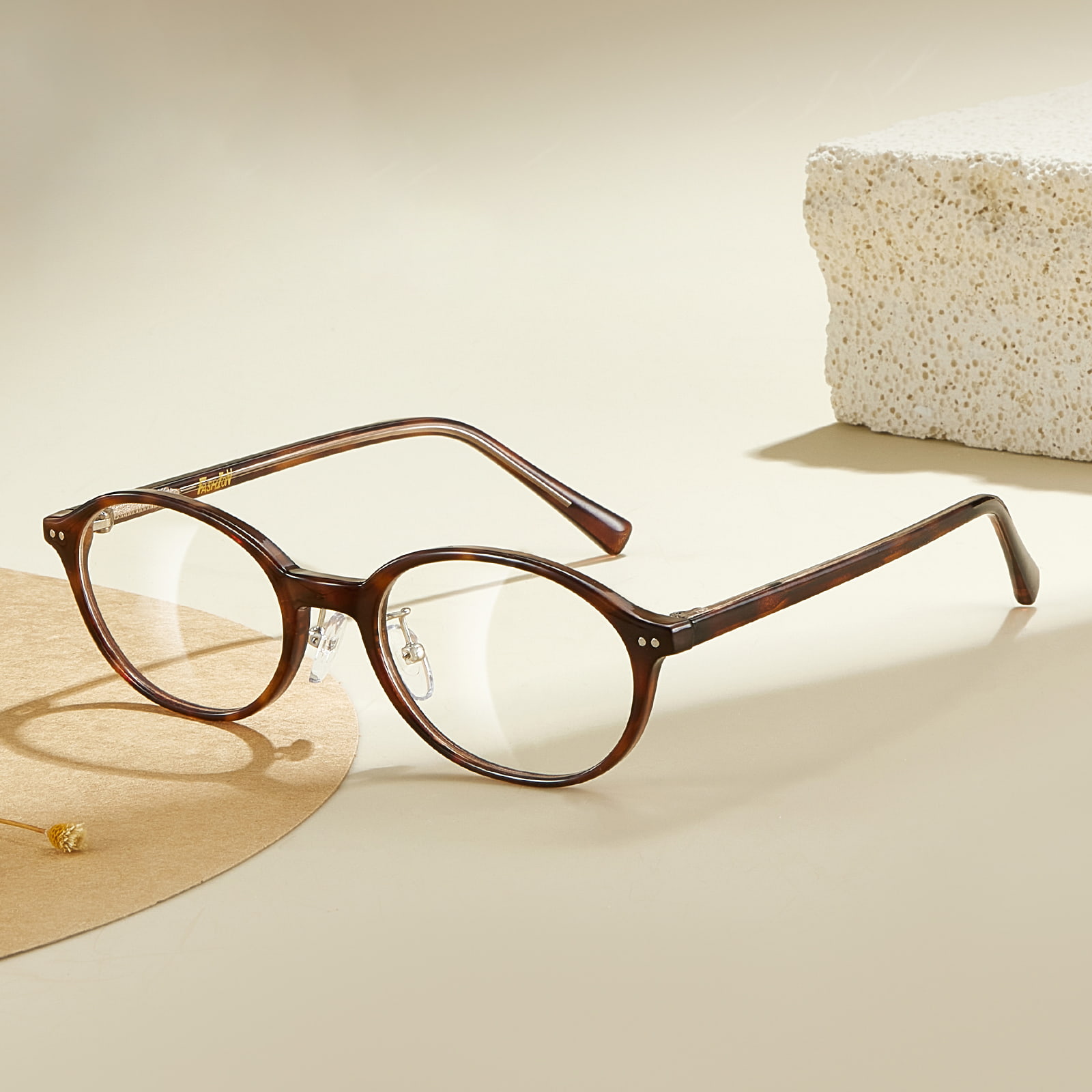 D004 Retro Small Frame Manipis Oval Anti-Blue Light Salamin