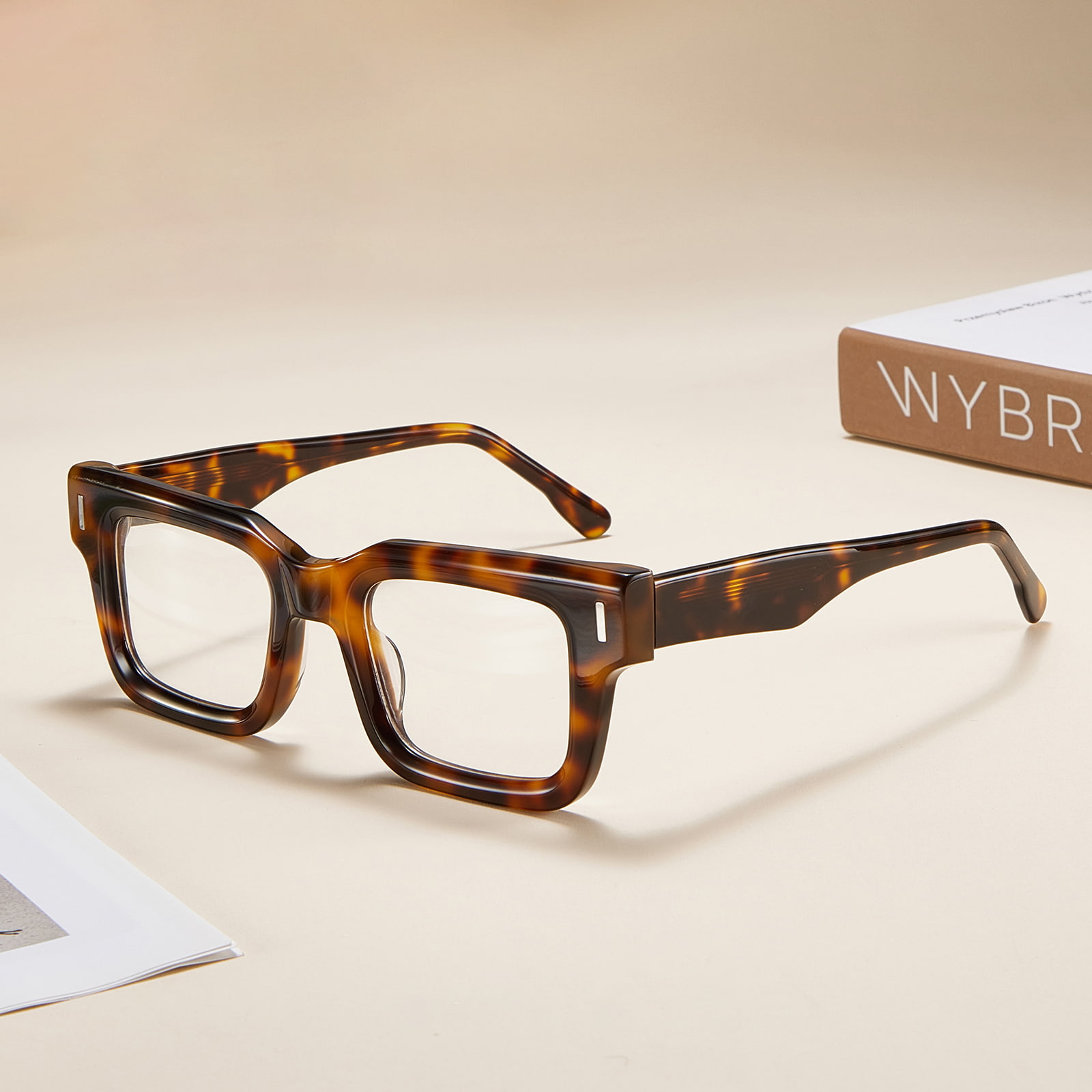 RD29008 Makapal na Frame Transparent Environmental Friendly Acrylic Glasses