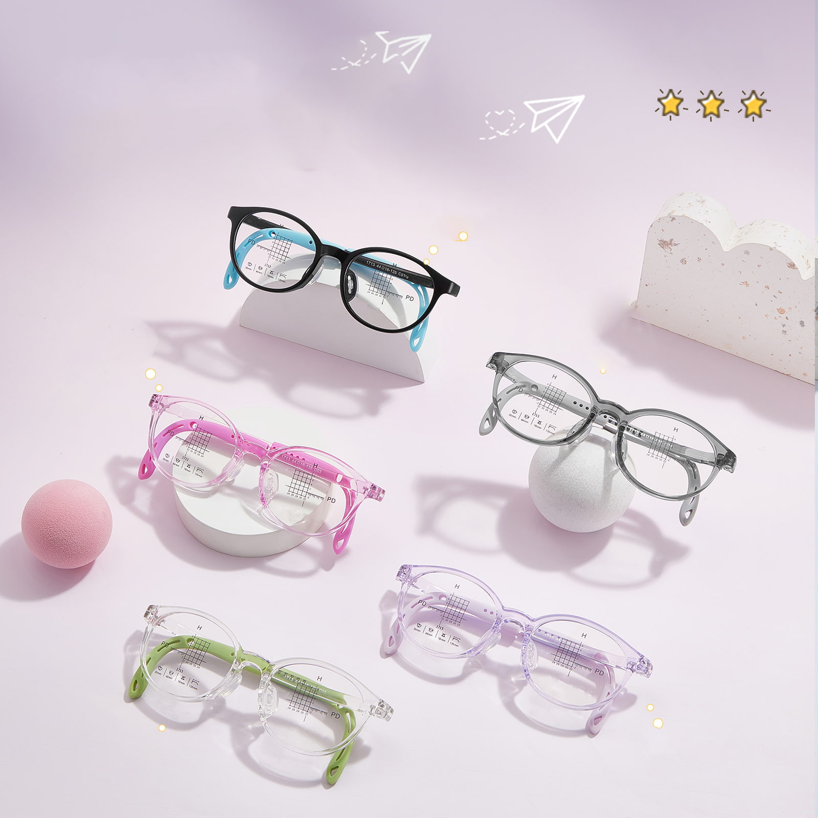 1713 Adjustable Temples Kumportable Soft Silicone Nose Pads Salamin