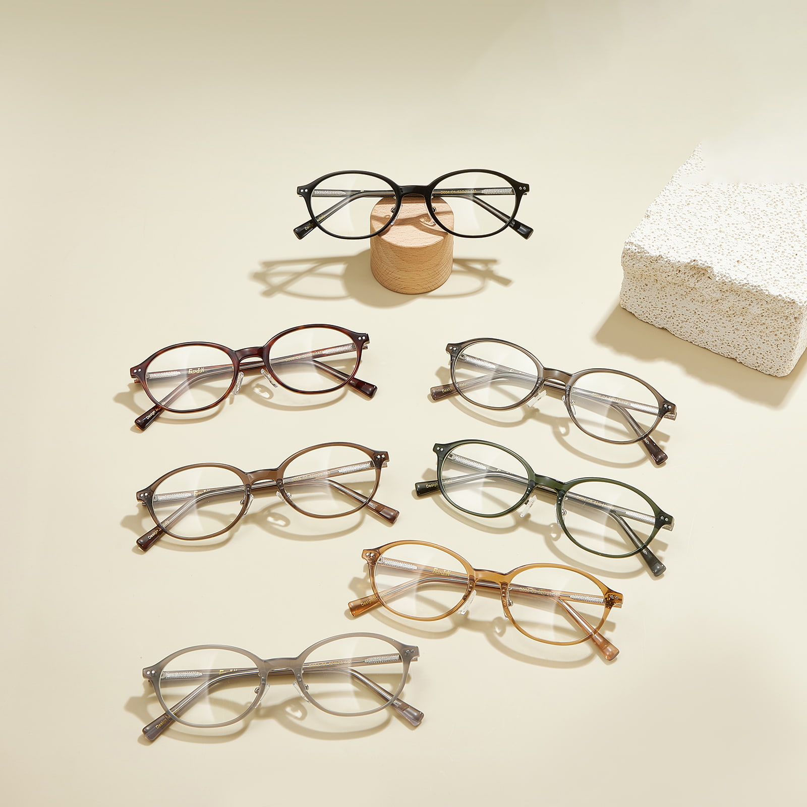 D004 Retro Small Frame Manipis Oval Anti-Blue Light Salamin
