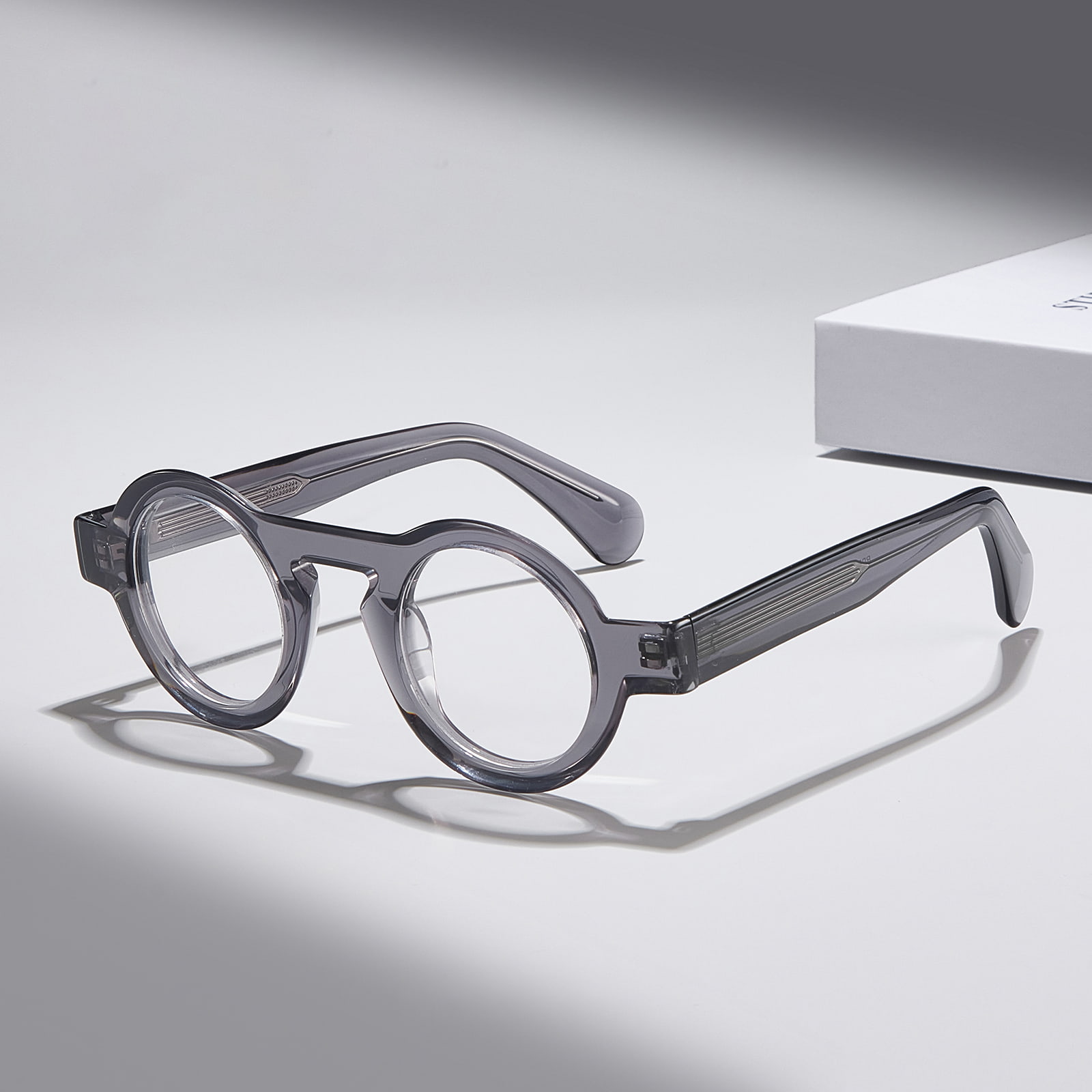 RD29001 Bato na Maliit na Bilog na Frame Acetate Glasses