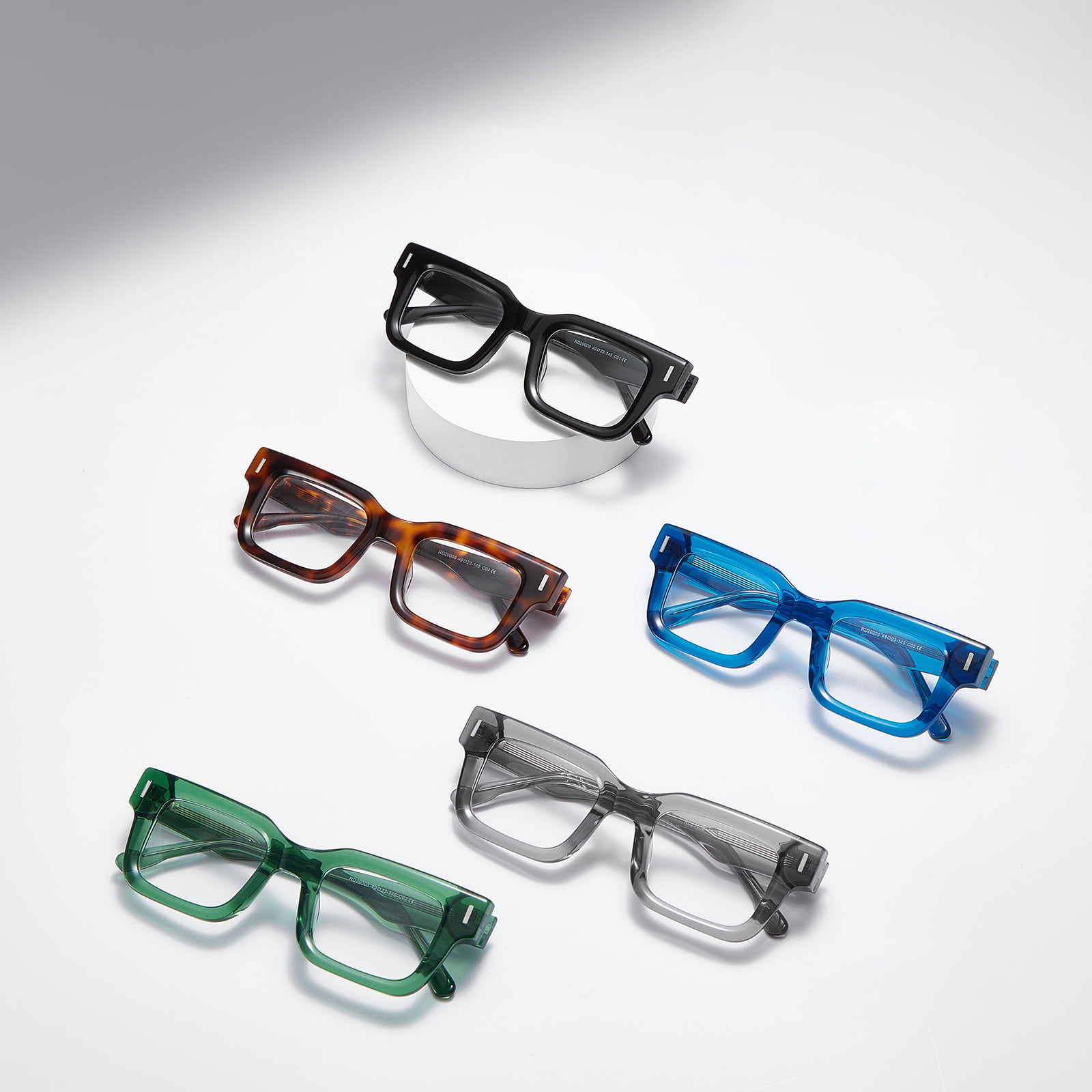 RD29008 Makapal na Frame Transparent Environmental Friendly Acrylic Glasses