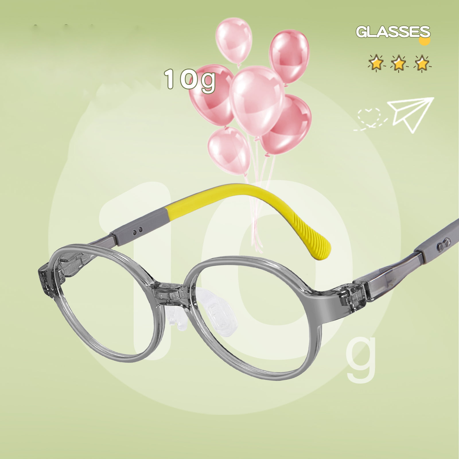 2072 Student Bow Hinge Wear-Resistant Soft Silicone Nose Pad Salamin