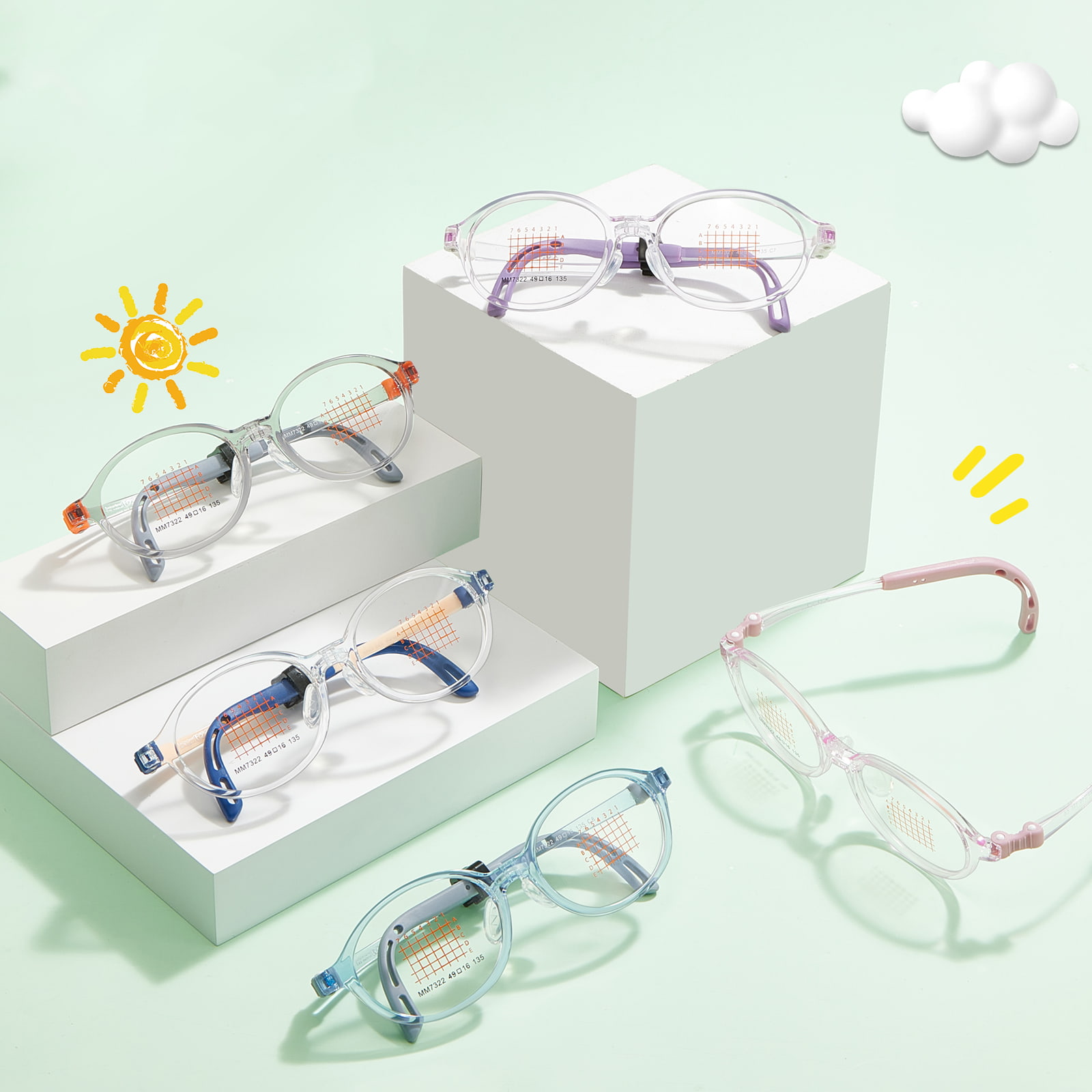 MM7322 Non-Deformed Astigmatism Correction EMS Glasses