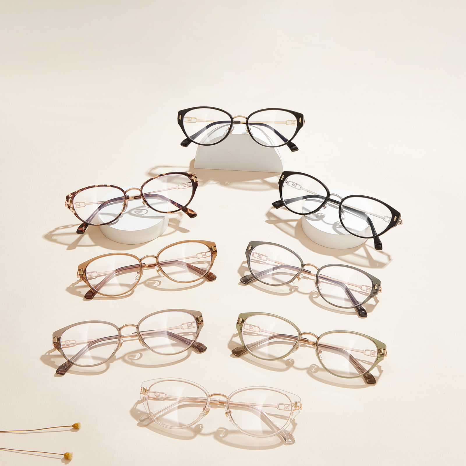 S12008 Cat-Eye Hollow Inner Ring Anti-Blue Light Salamin