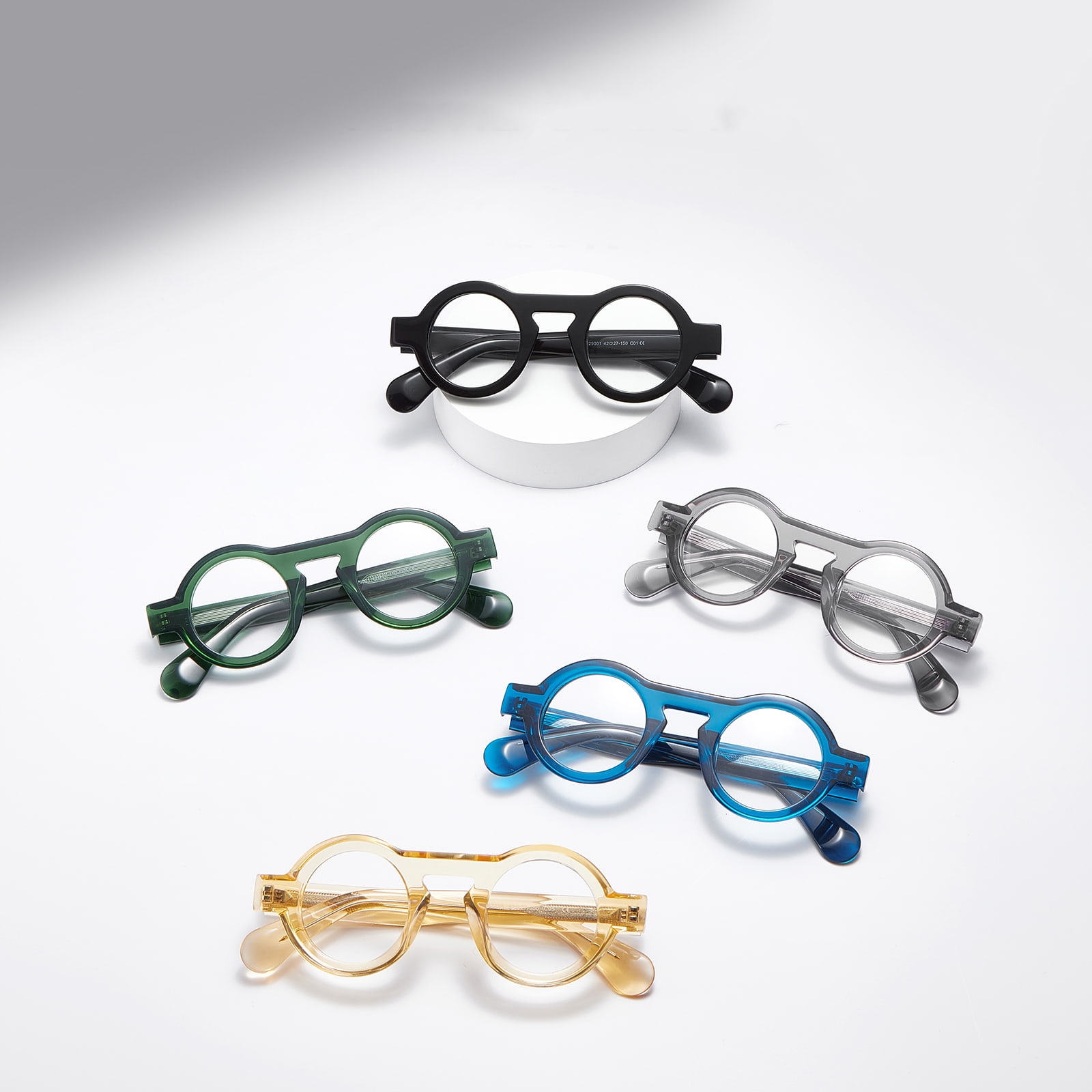 RD29001 Bato na Maliit na Bilog na Frame Acetate Glasses
