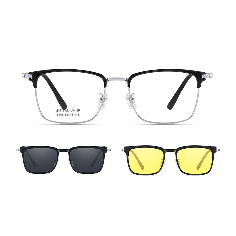5566 Invisible Embedded Magnet High Definition 3-In-1 Magnetic Sunglasses