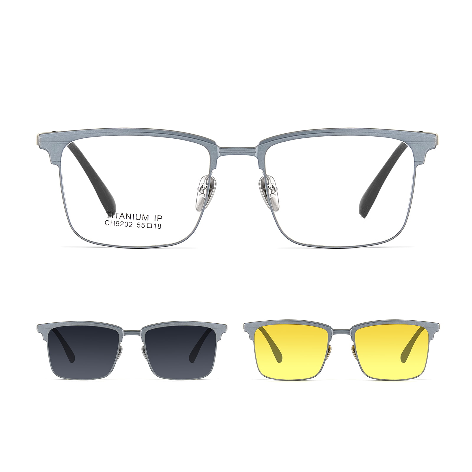 CH9202 Pinong Inukit na One-Piece Myopia Three-In-One Magnetic Sunglasses