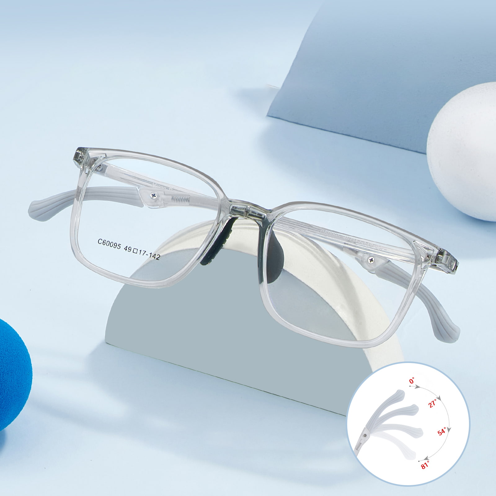 60095 Wear-Resistant Four Angle Adjustable Sports Glasses
