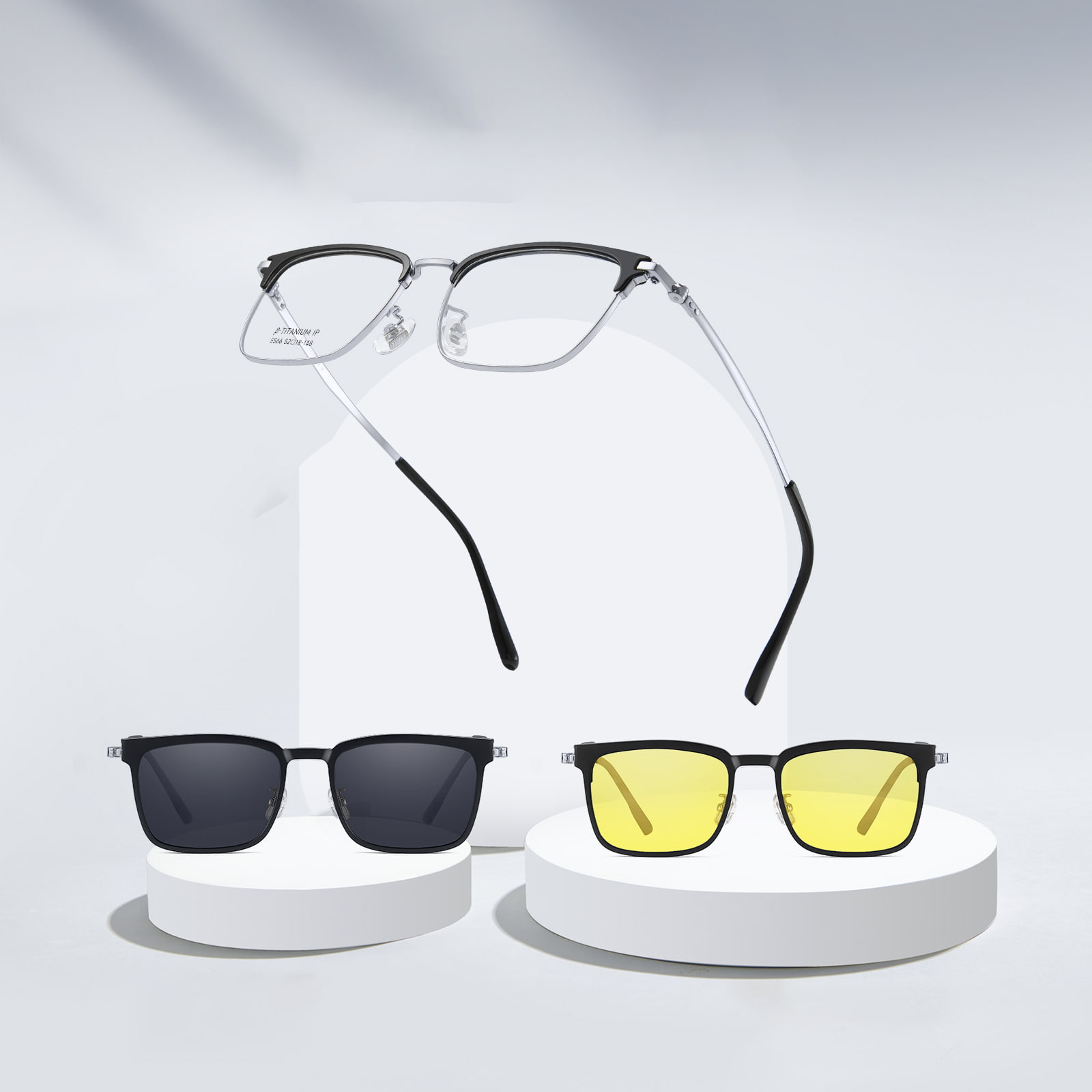 5566 Invisible Embedded Magnet High Definition 3-In-1 Magnetic Sunglasses