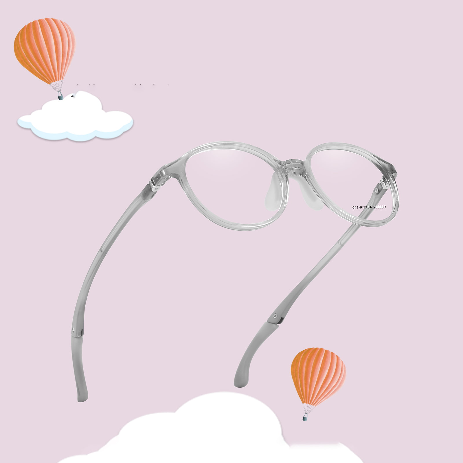 60082 Mga Pambata na Bilog na Frame Ultra-Light Sports Glasses