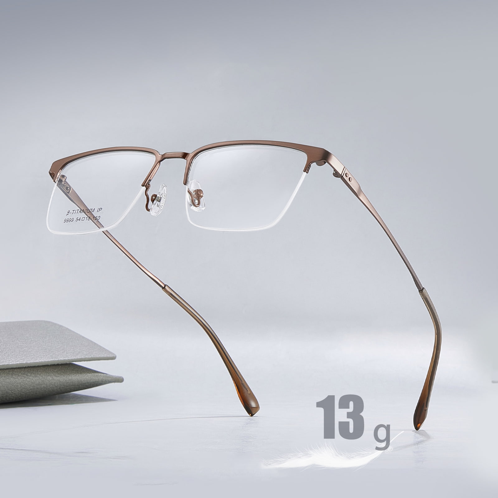 9999 Three-In-One Half-Frame Brushed Glasses Magnetic Sunglasses