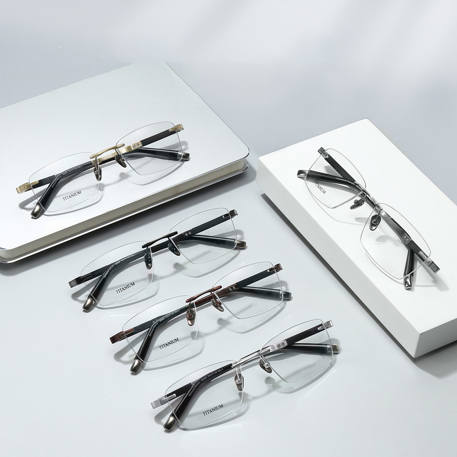 9058 Frameless Anti-Break Edge Pure Titanium Salamin