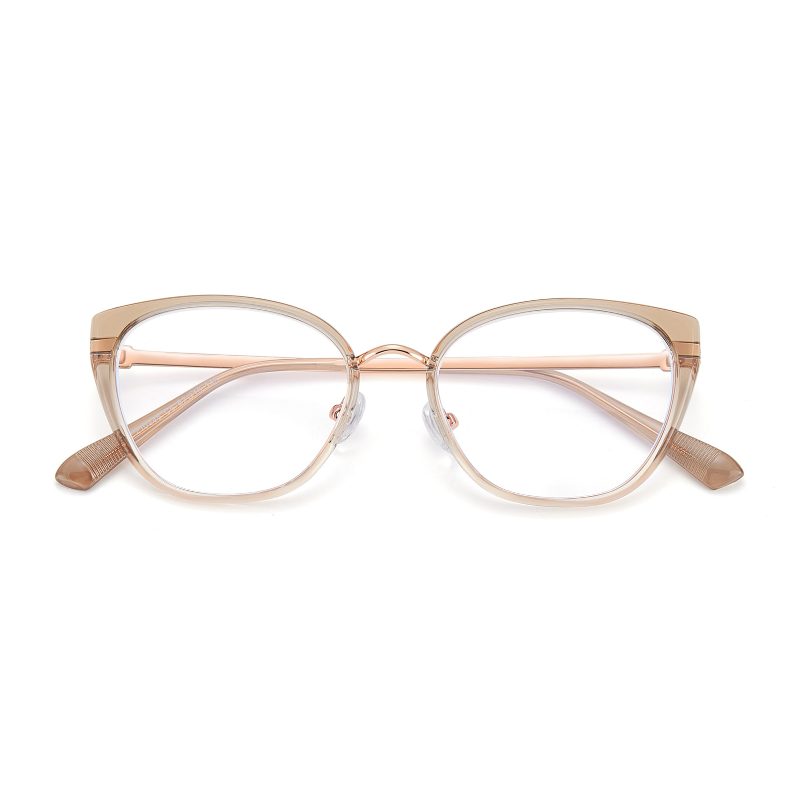 210448 Clear Cat-Eye Striped Letters Anti-Blue Light Glasses